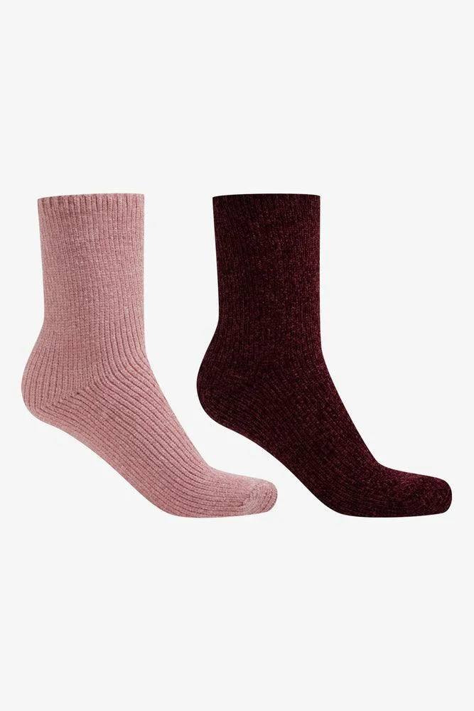 2 Pack Socks Burgundy & Pink