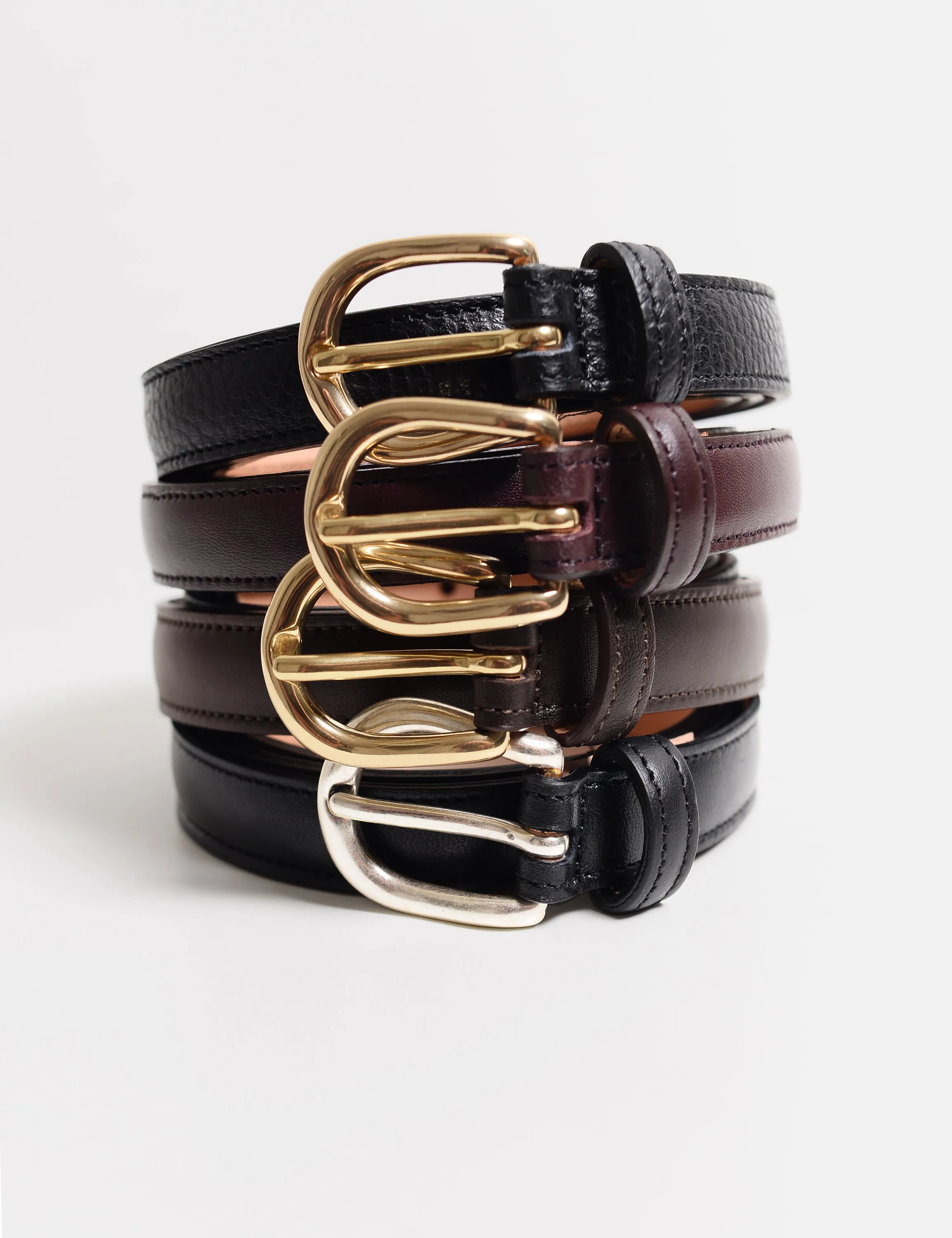 20mm Belt in Smooth Leather - Bordo