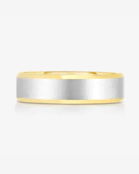 5 mm Contrast   Beveled Wedding Band