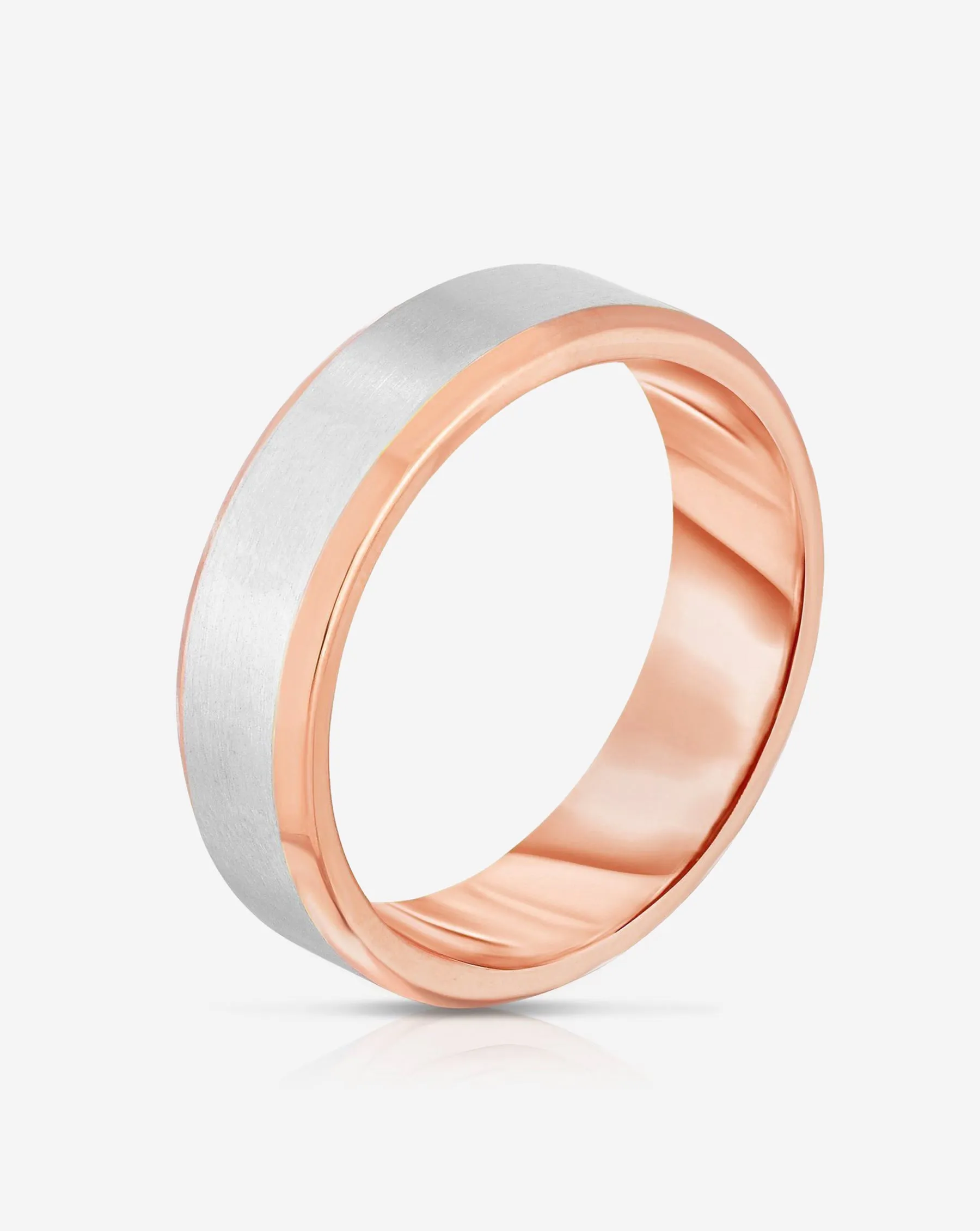 5 mm Contrast   Beveled Wedding Band