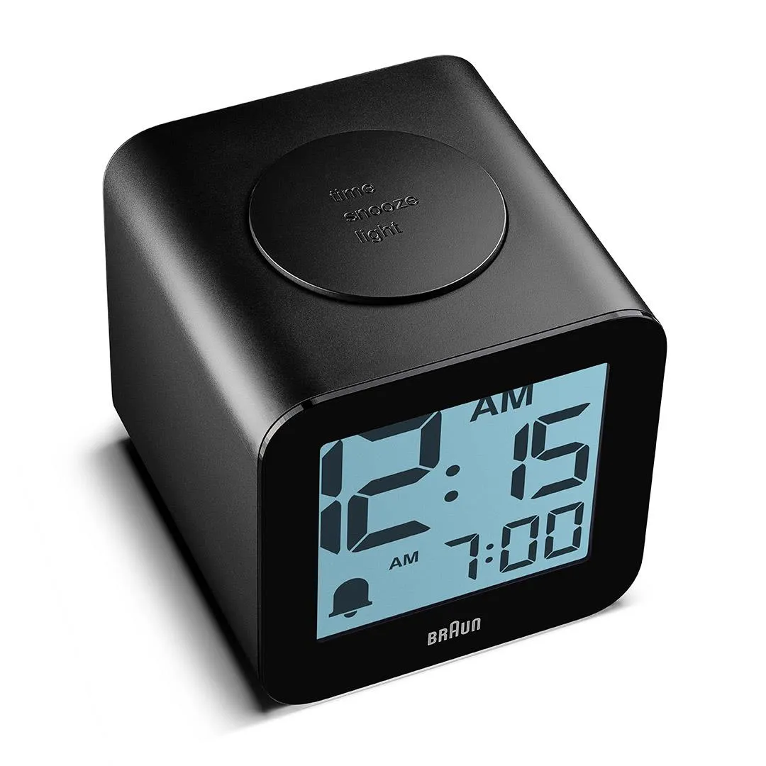 BC25 Braun time speaking digital alarm clock - black