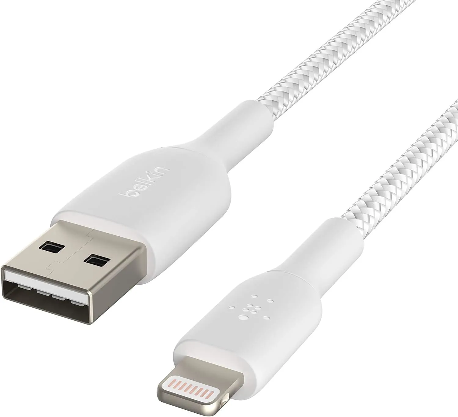 Belkin Boost Charge 2M Braided USB A to Lightning Cable White - CAA002bt2MWH