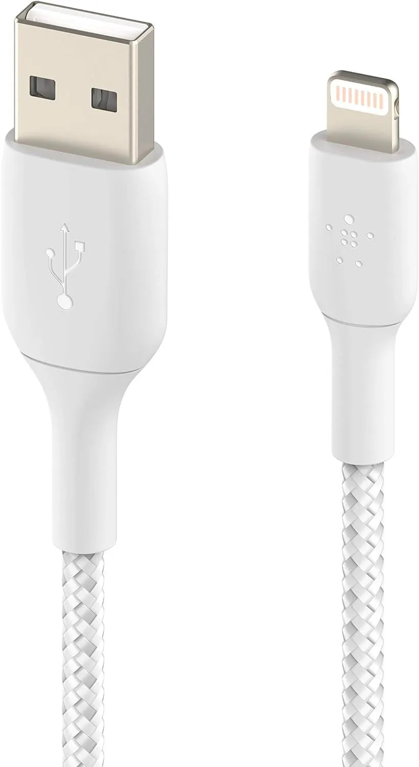 Belkin Boost Charge 2M Braided USB A to Lightning Cable White - CAA002bt2MWH