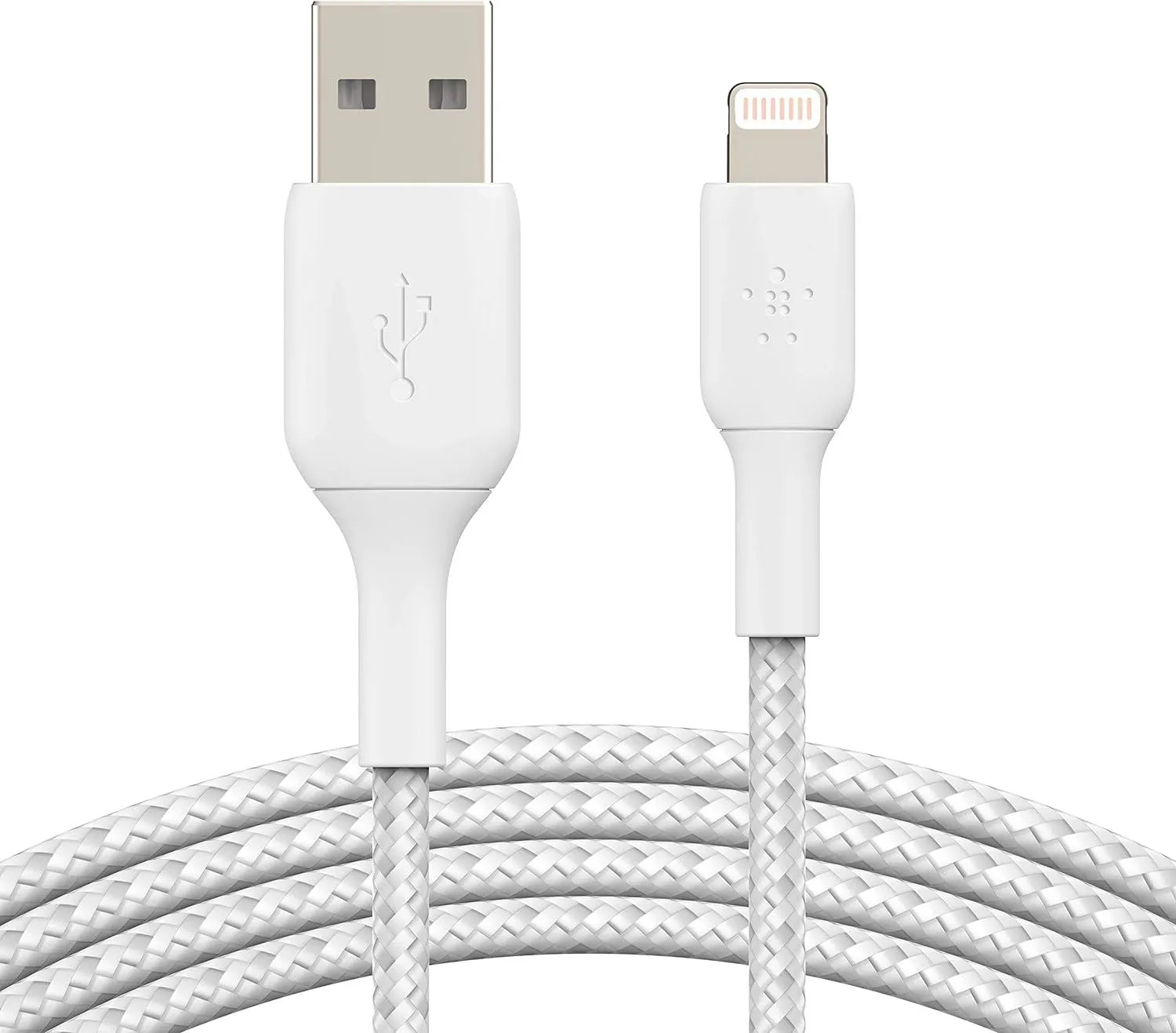 Belkin Boost Charge 2M Braided USB A to Lightning Cable White - CAA002bt2MWH