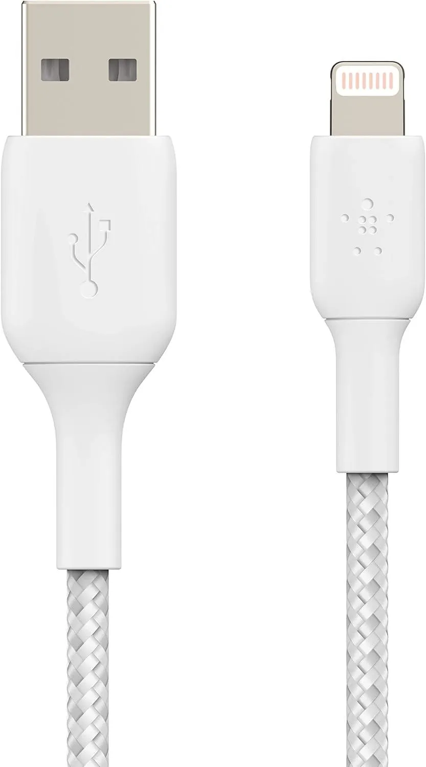 Belkin Boost Charge 2M Braided USB A to Lightning Cable White - CAA002bt2MWH