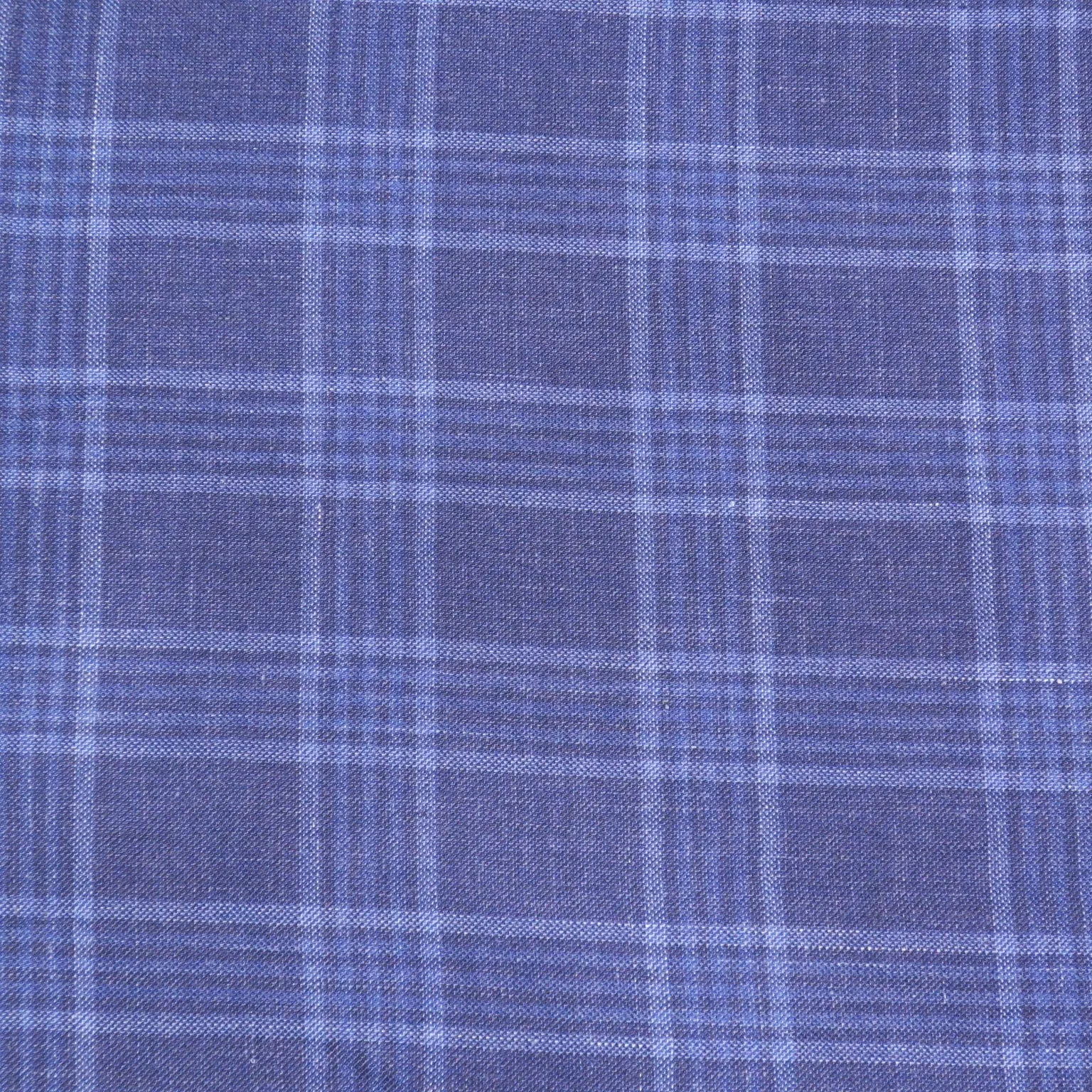 Blue Plaid Superfine Australian Wool Ermenegildo Zegna Cloth Suiting Fabric