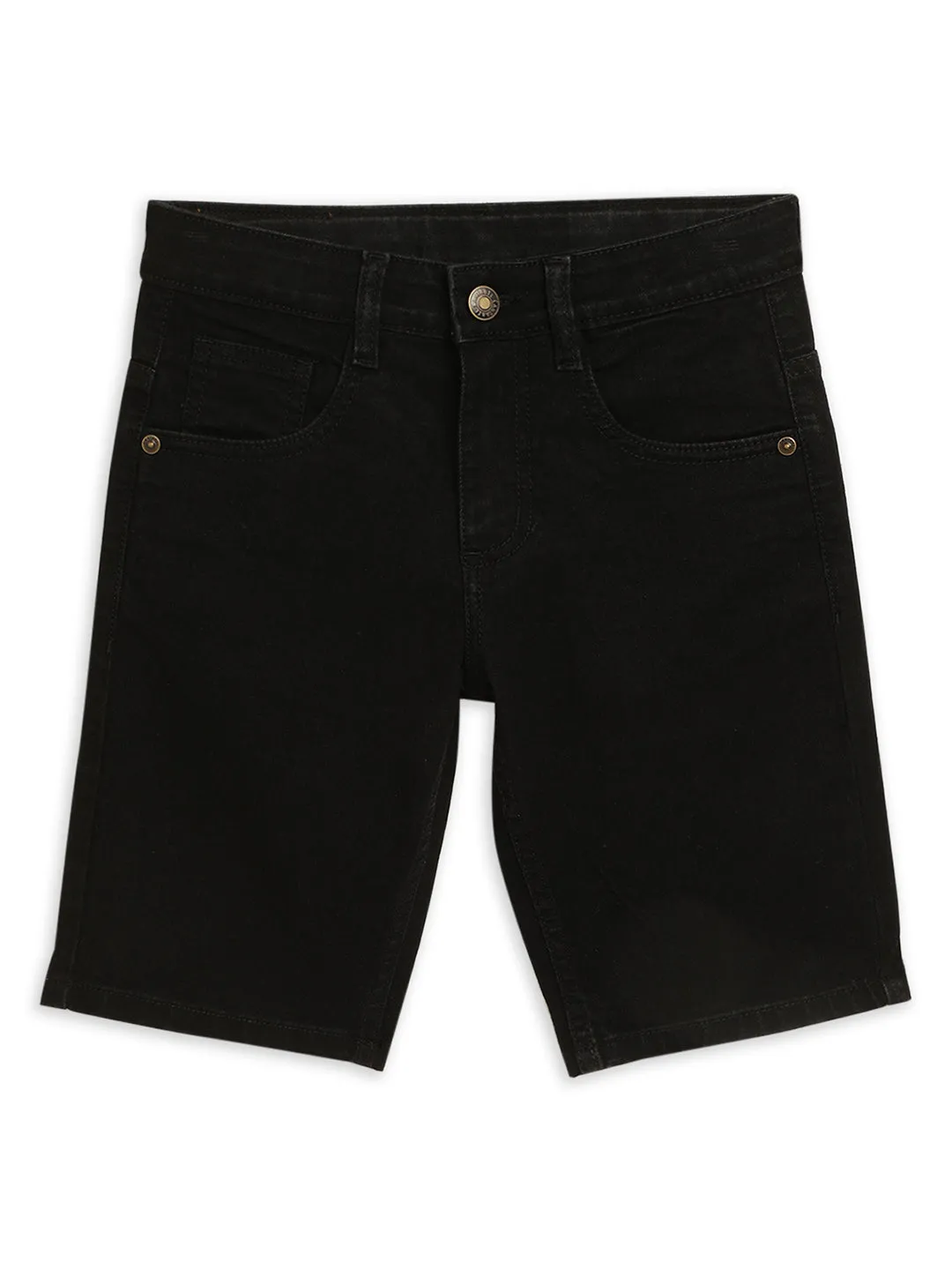 Boys Casual Black No fade Denim Shorts