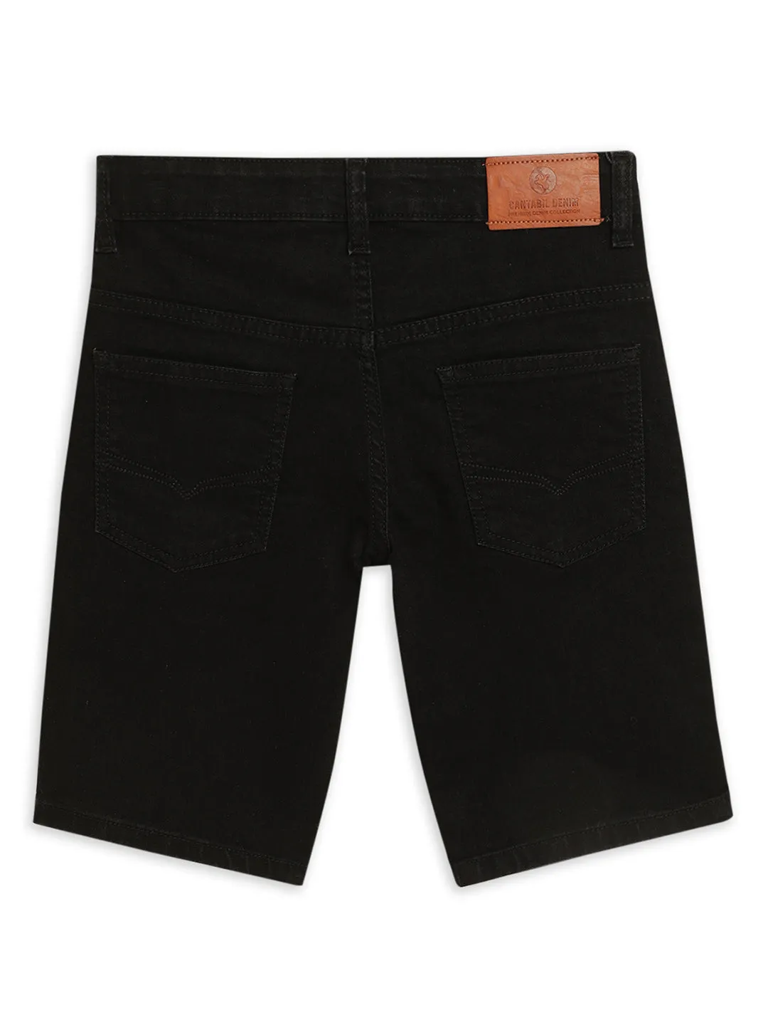 Boys Casual Black No fade Denim Shorts