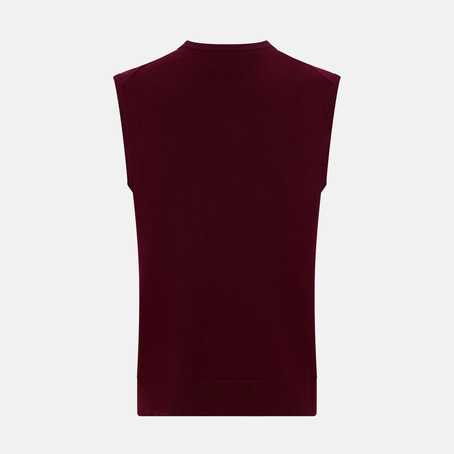 Burgundy Cashmere Round Neck Vest