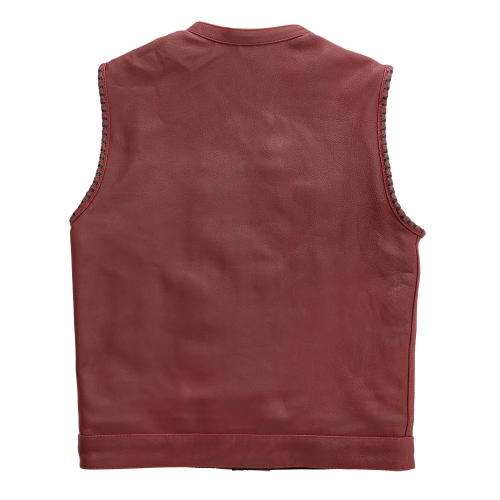 Carmine - Men's Leather Motorcycle Vest - Limited Edition