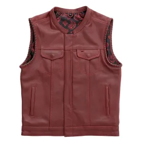 Carmine - Men's Leather Motorcycle Vest - Limited Edition