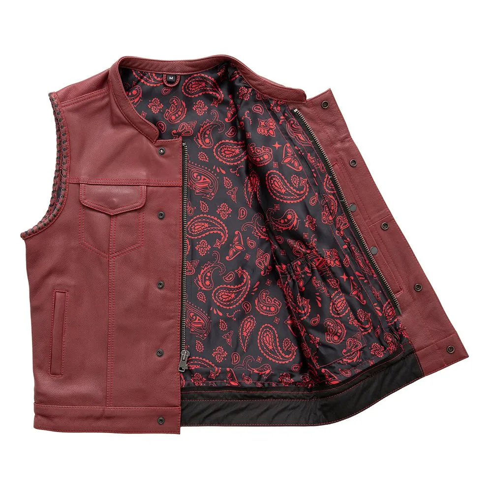 Carmine - Men's Leather Motorcycle Vest - Limited Edition