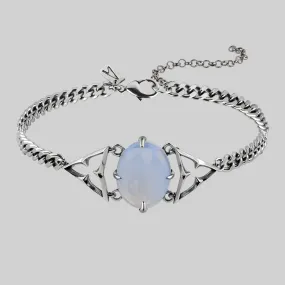 CENTAURUS. Gothic Trefoil Opalite Choker - Silver