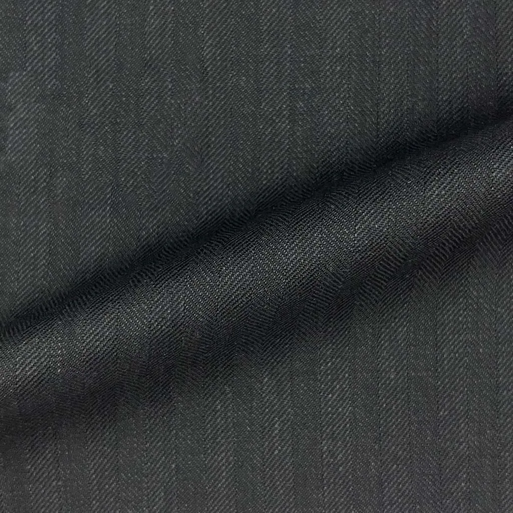 Charcoal Grey Herringbone With Comfort Stretch