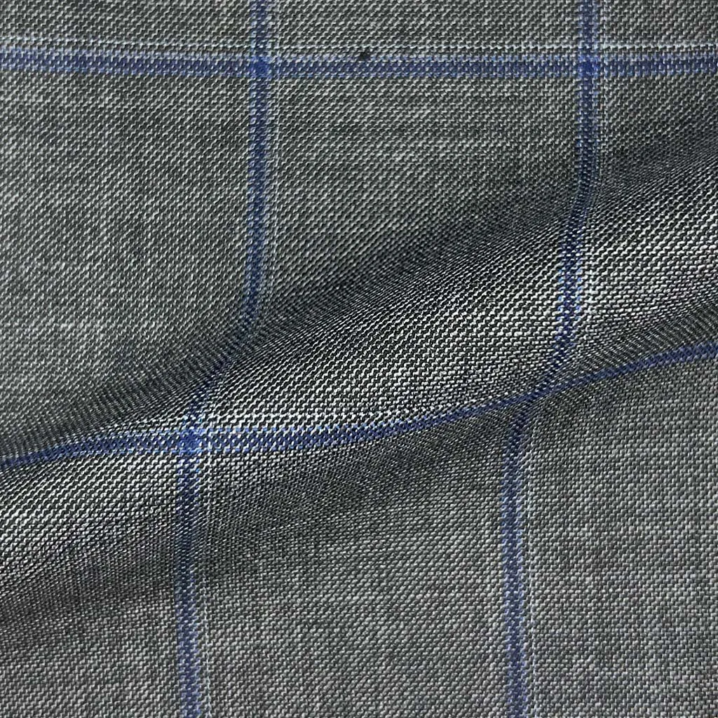 Charcoal Grey Windowpane With Comfort Stretch