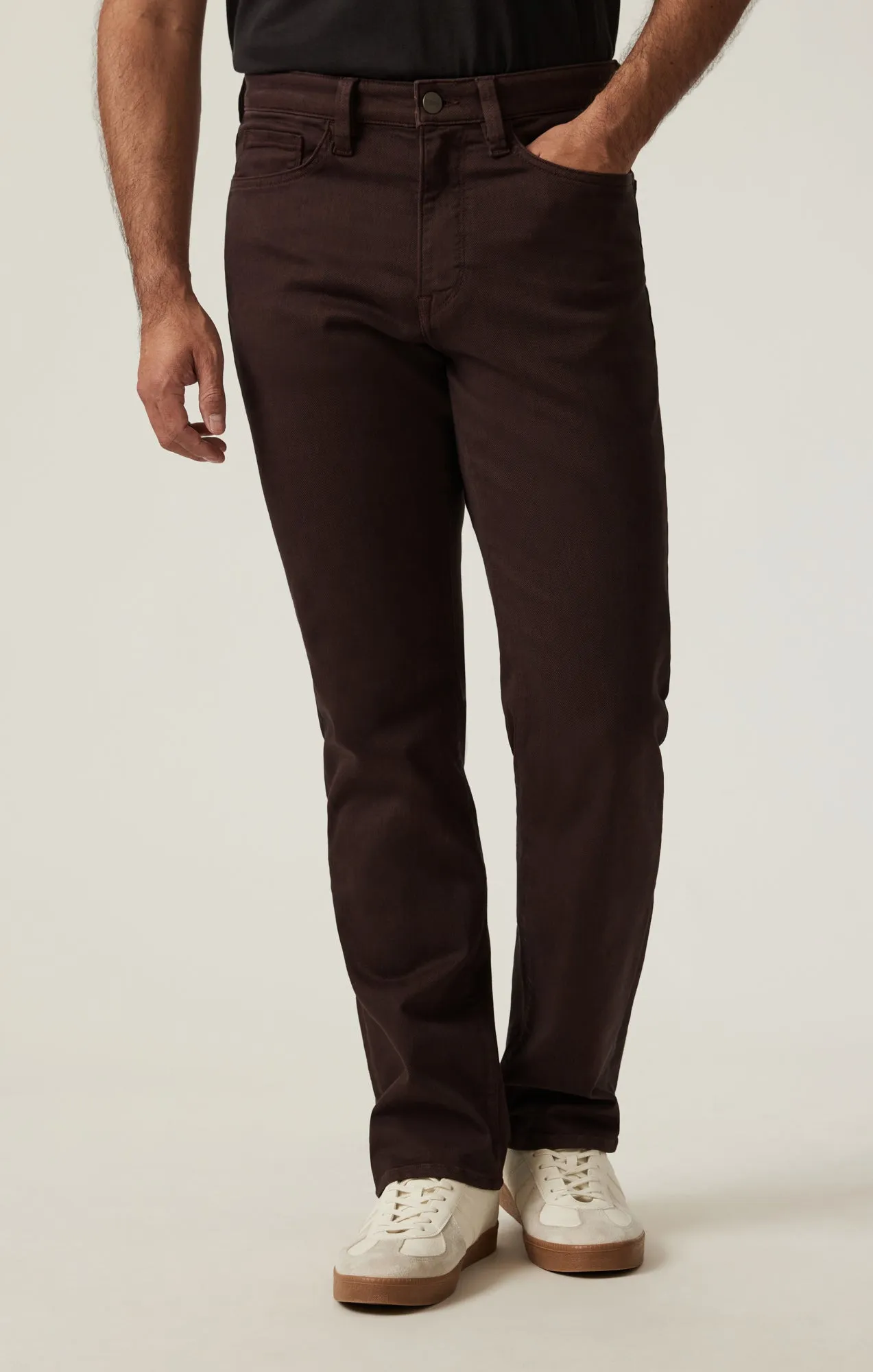 Charisma Relaxed Straight Pants in Burgundy Diagonal