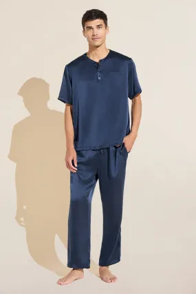 Charles Washable Silk Short Sleeve & Pant PJ Set