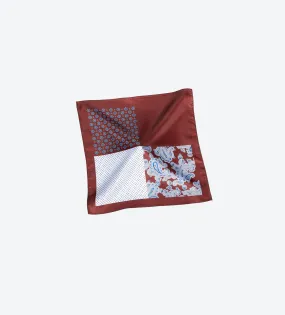 Copper-White Paisley Pocket Square