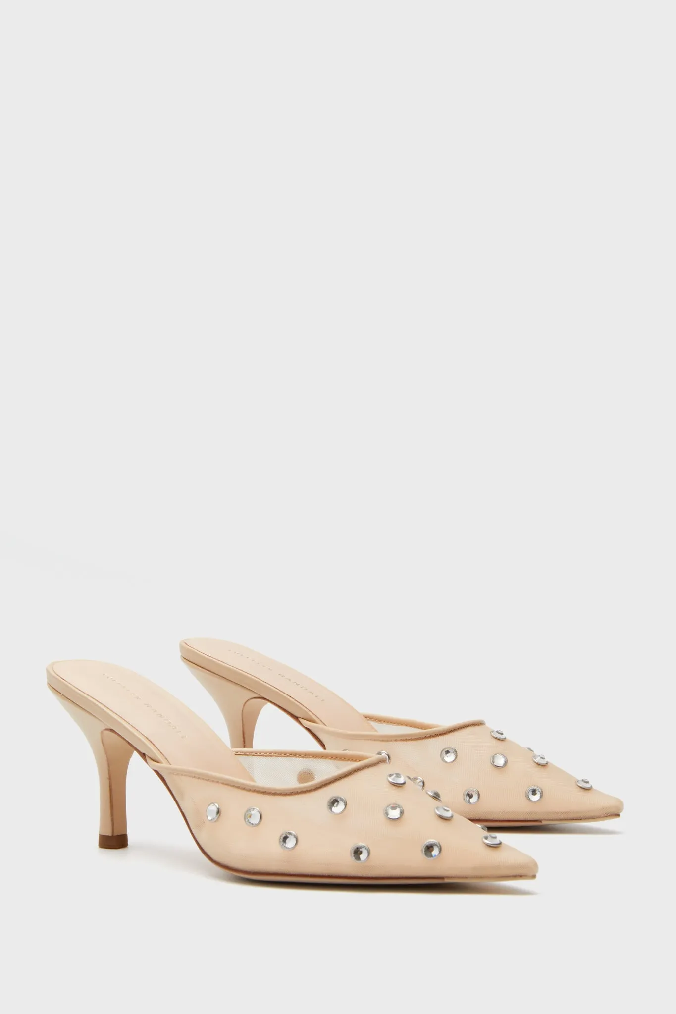 Cream Mesh with Rhinestones Paloma Heels