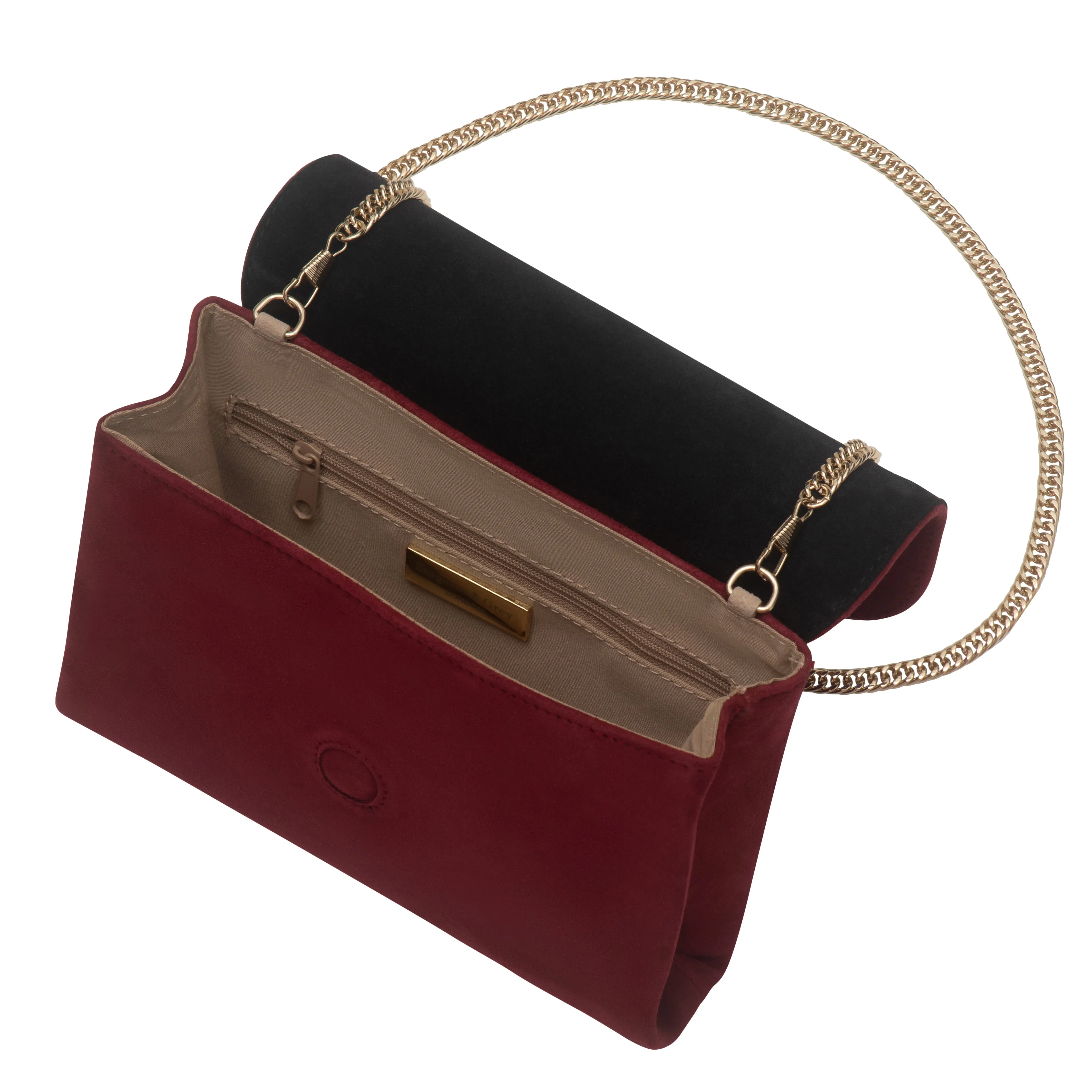 Ellie Clutch - Burgundy Suede