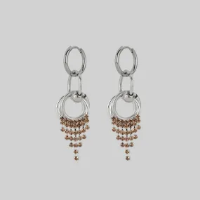 EXILE. Dazzle Chain Hoop Drop Earrings - Silver