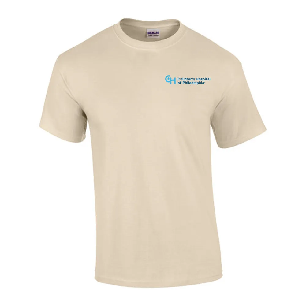 Gildan 6.1oz 100% Cotton Neutral Color T-Shirt With Light Blue CHOP Logo