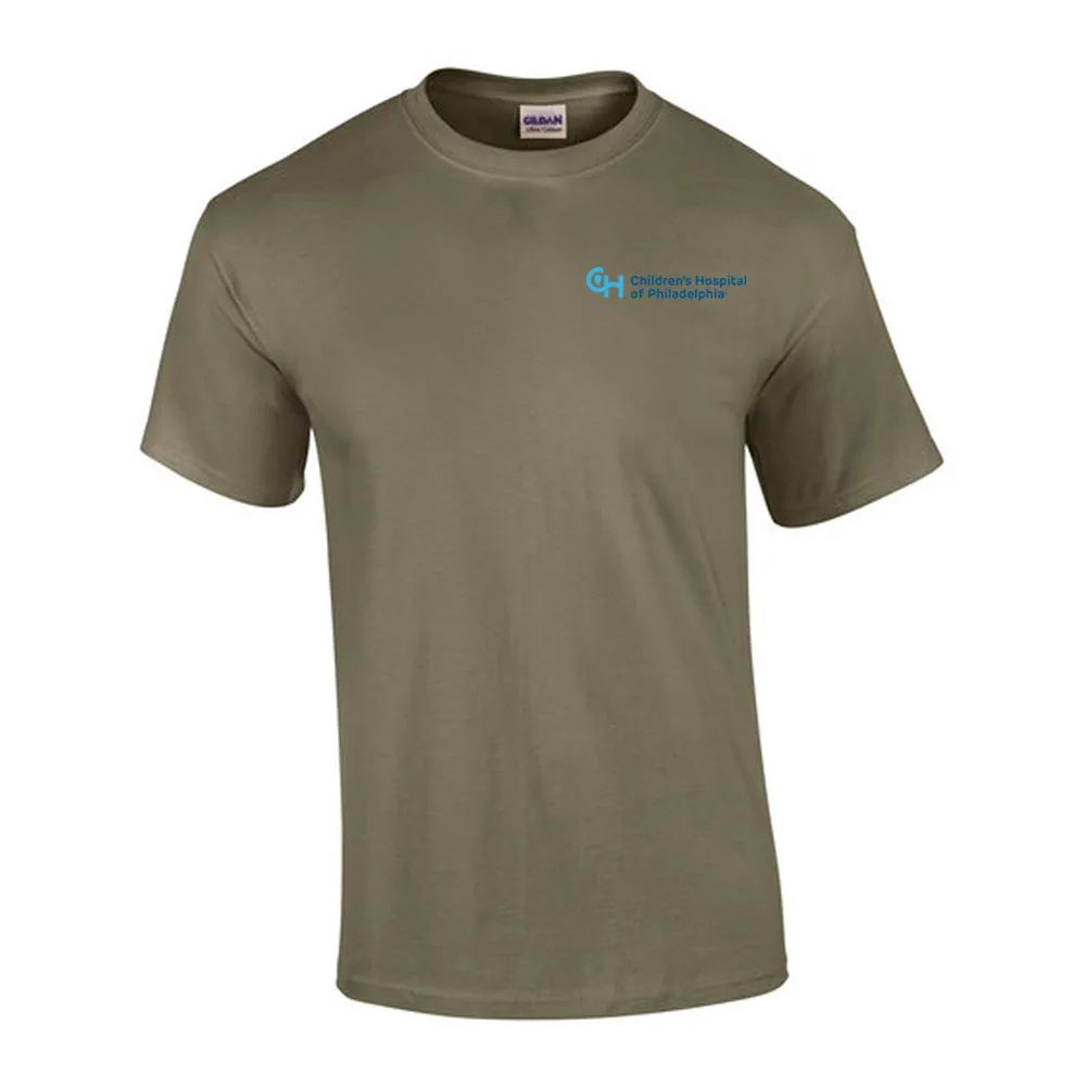 Gildan 6.1oz 100% Cotton Neutral Color T-Shirt With Light Blue CHOP Logo