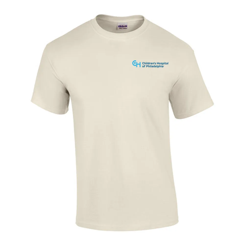 Gildan 6.1oz 100% Cotton Neutral Color T-Shirt With Light Blue CHOP Logo