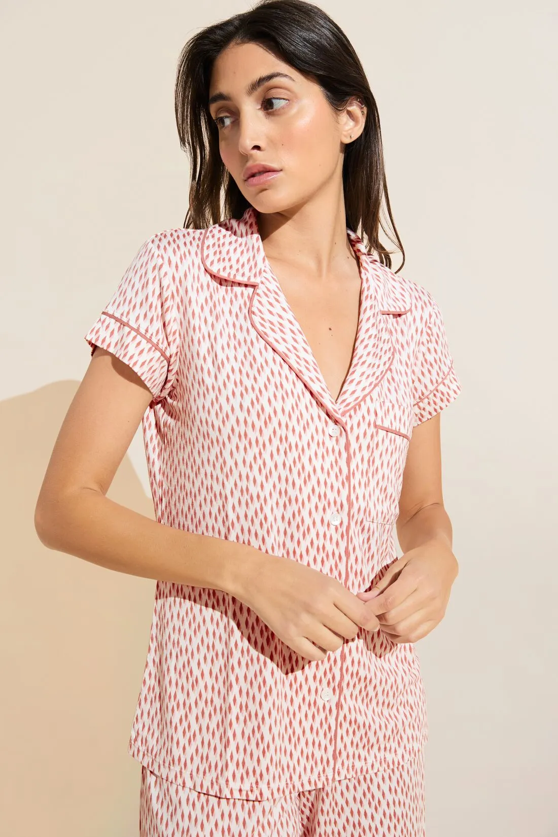 Gisele Printed TENCEL™ Modal Short Sleeve Cropped PJ Set