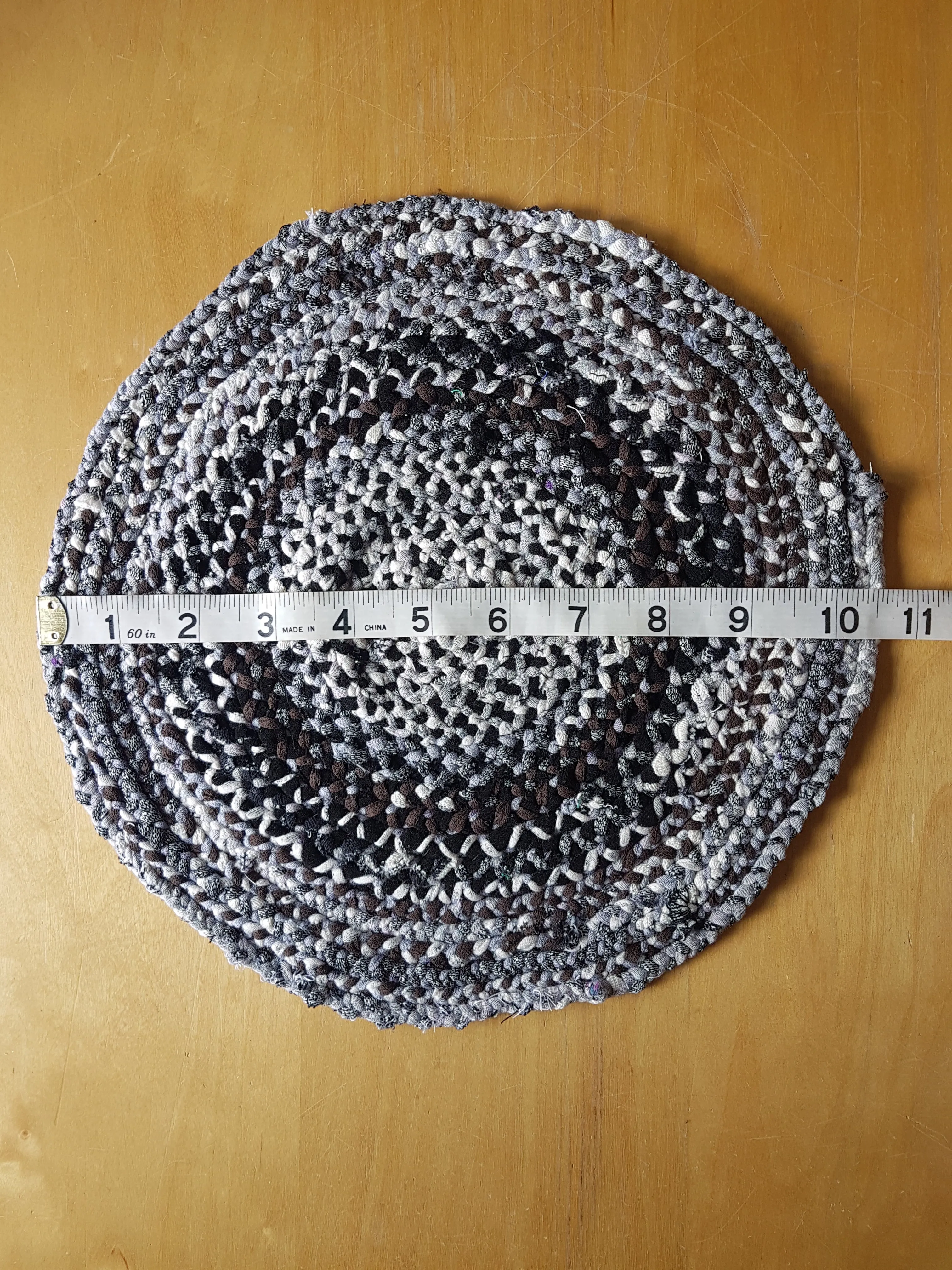 Handmade Braided Coaster Grey, Purple, Black, Lilac