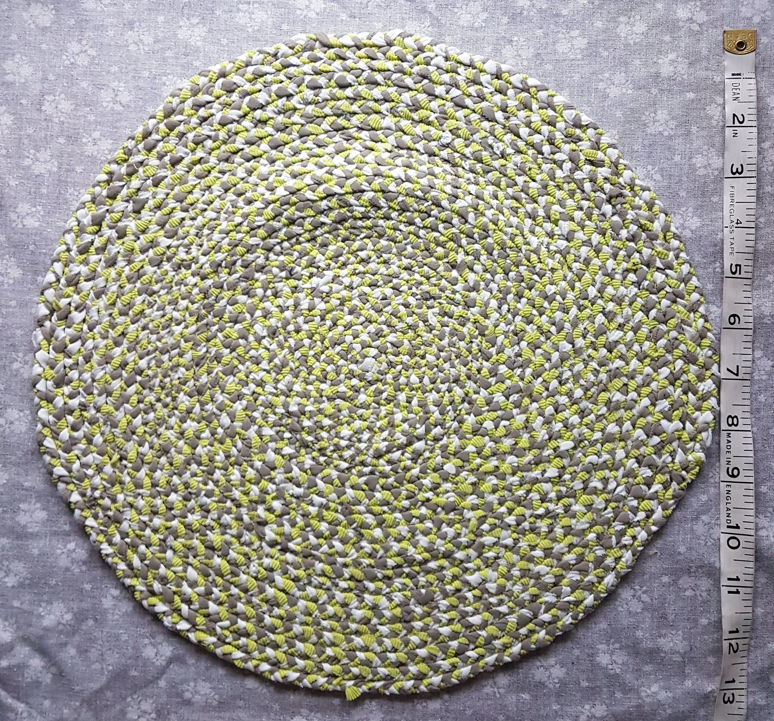 Handmade Coaster Centrepiece Lime Green Brown White