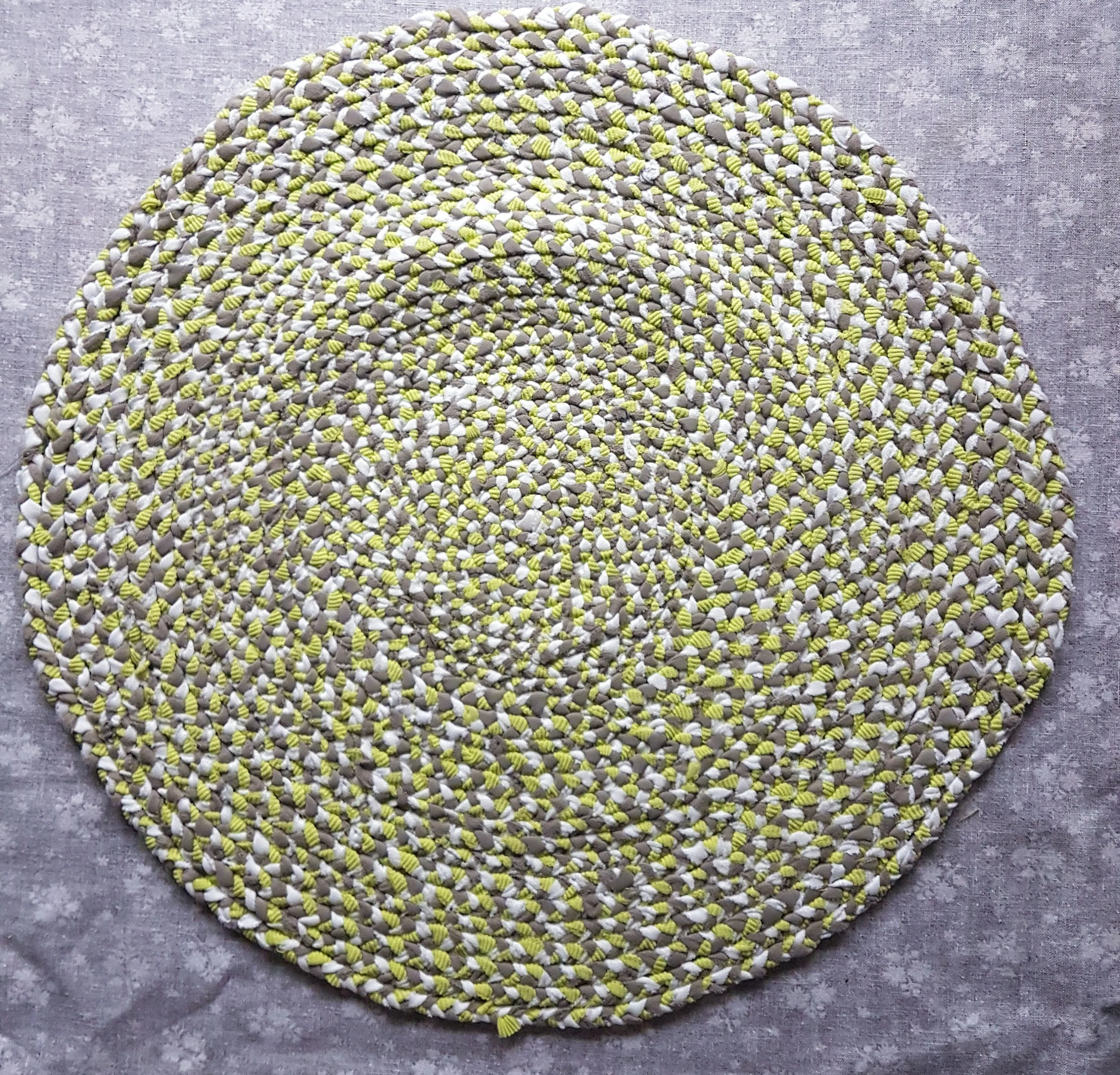 Handmade Coaster Centrepiece Lime Green Brown White