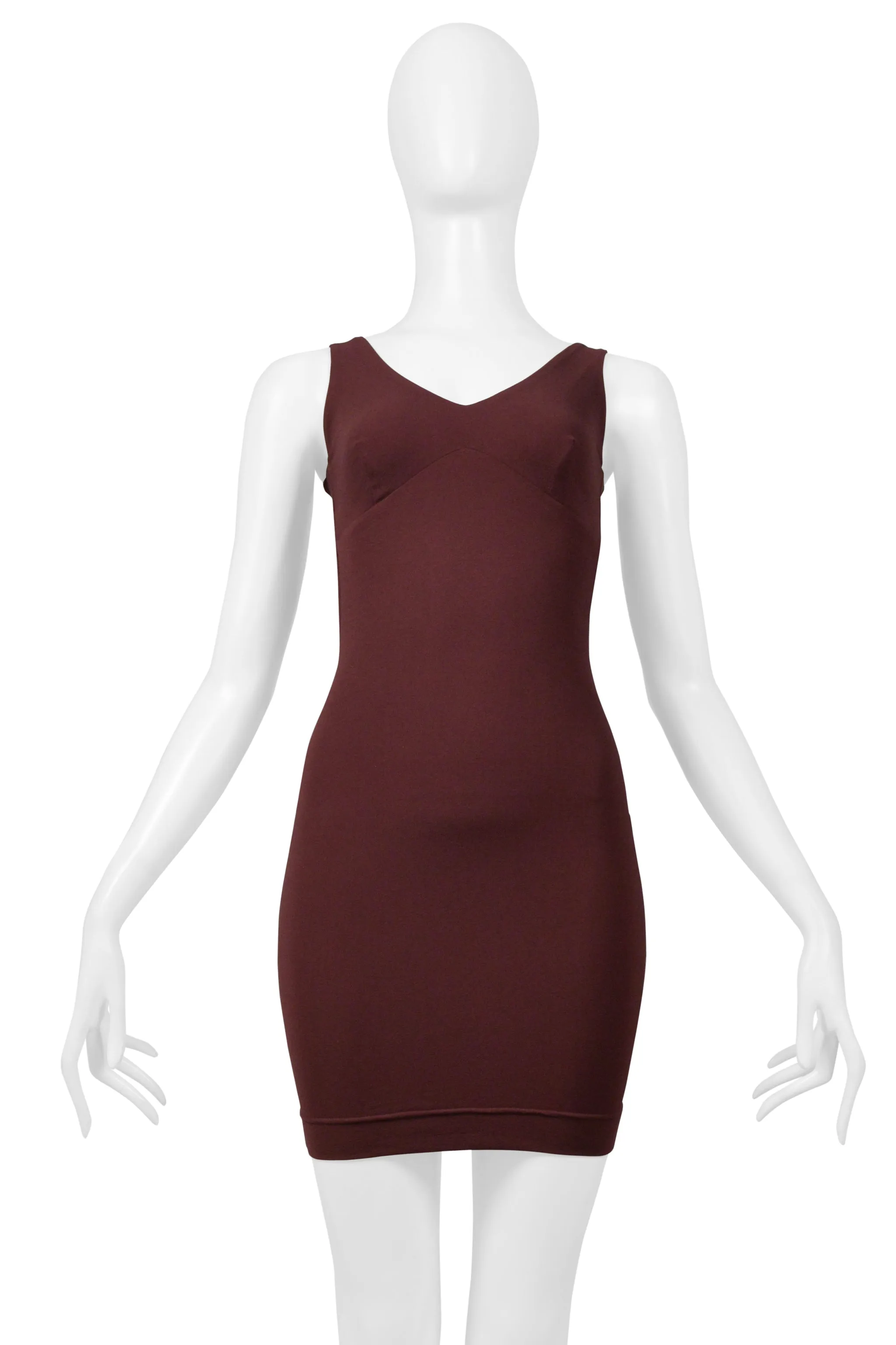 KATHARINE HAMNETT BURGUNDY BODY-CON DRESS