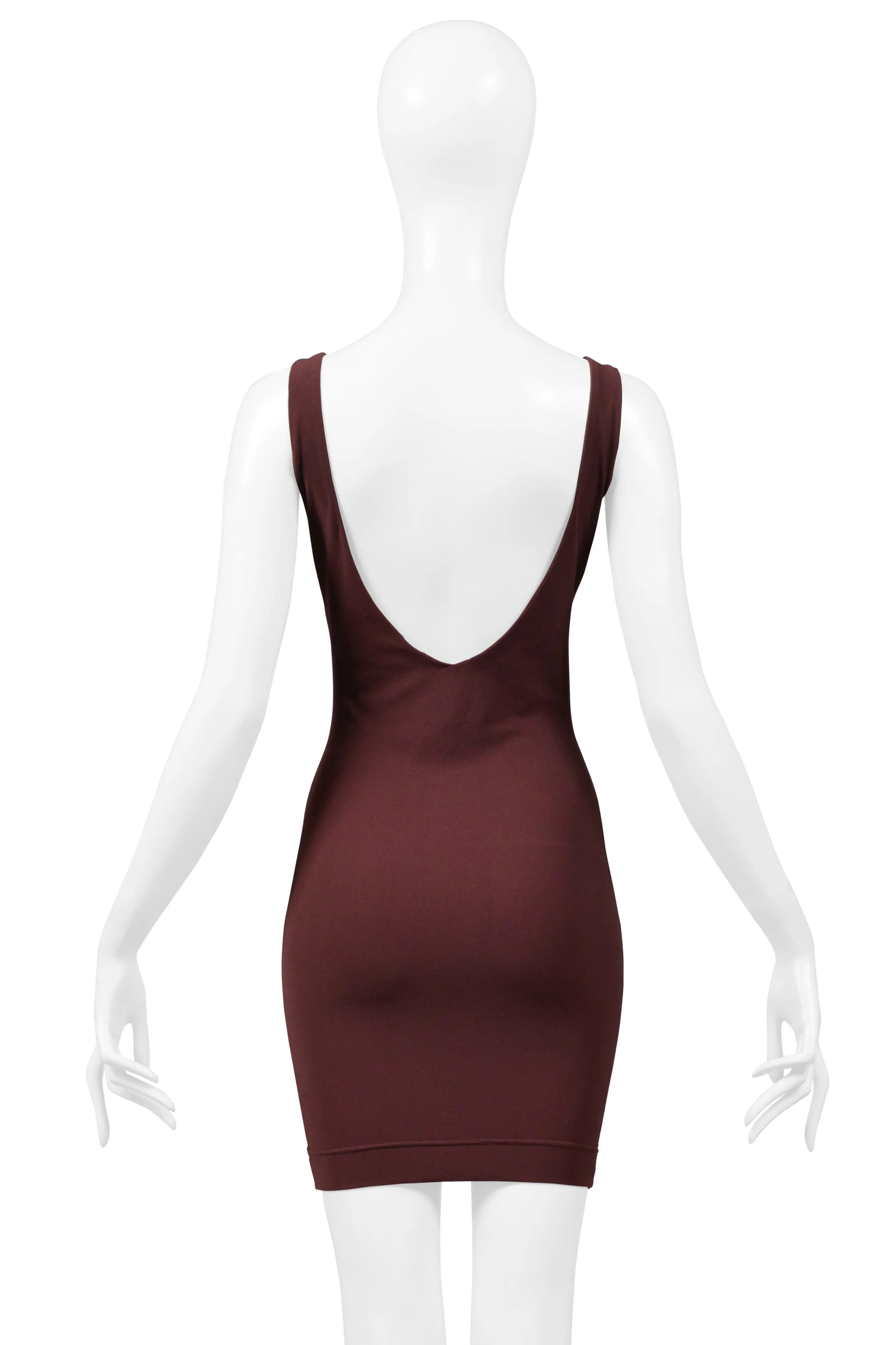 KATHARINE HAMNETT BURGUNDY BODY-CON DRESS