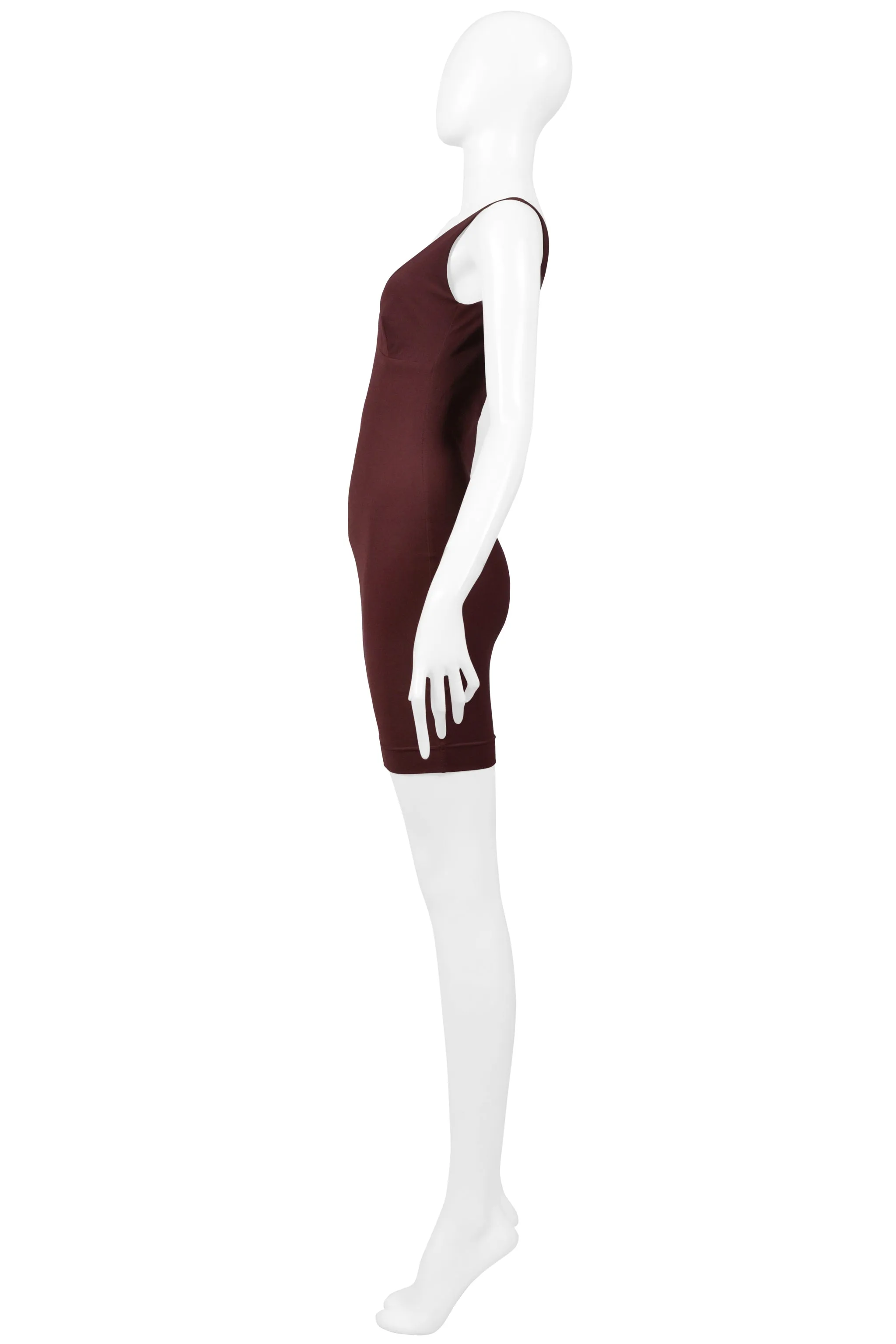 KATHARINE HAMNETT BURGUNDY BODY-CON DRESS