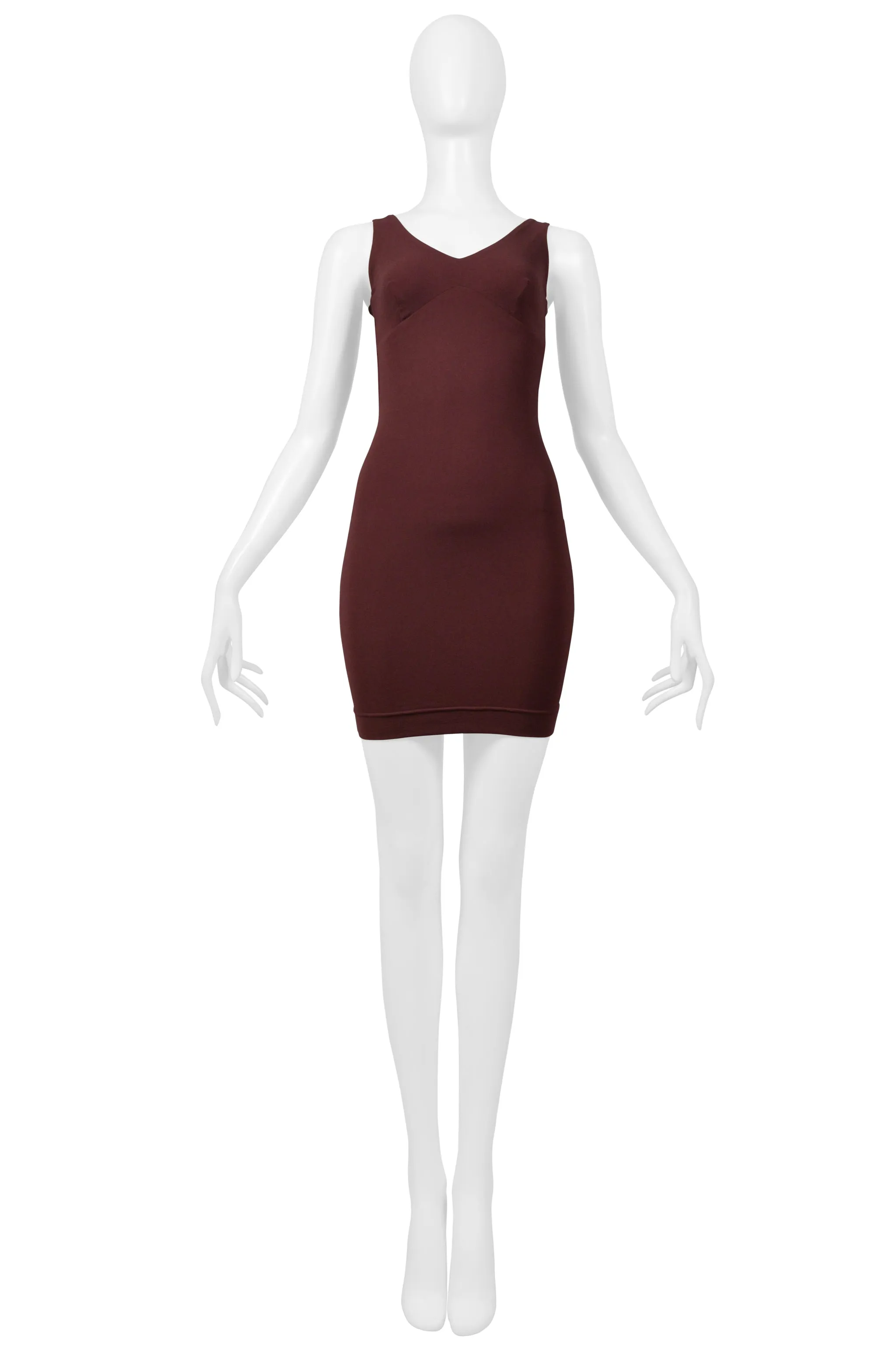 KATHARINE HAMNETT BURGUNDY BODY-CON DRESS