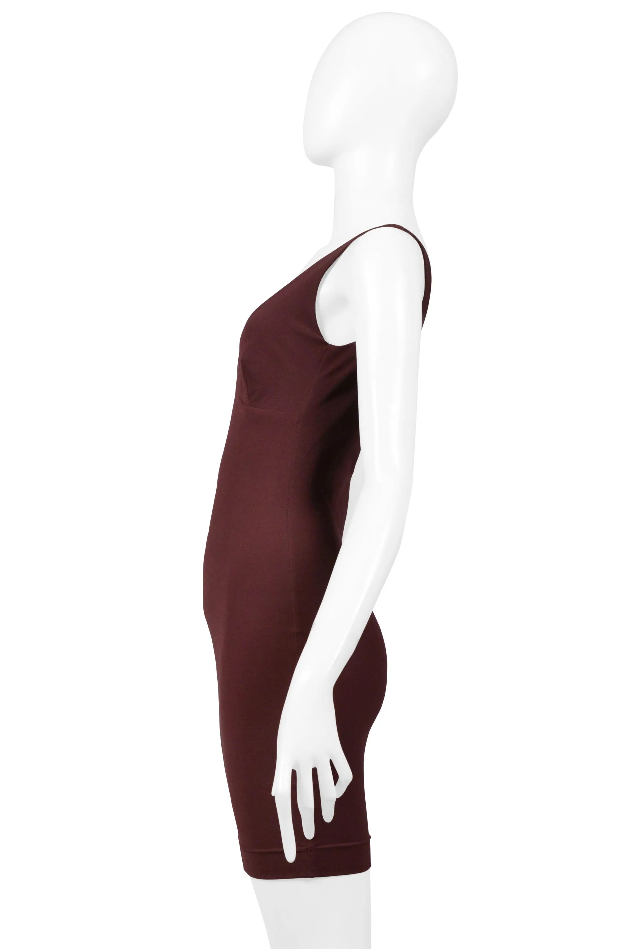 KATHARINE HAMNETT BURGUNDY BODY-CON DRESS