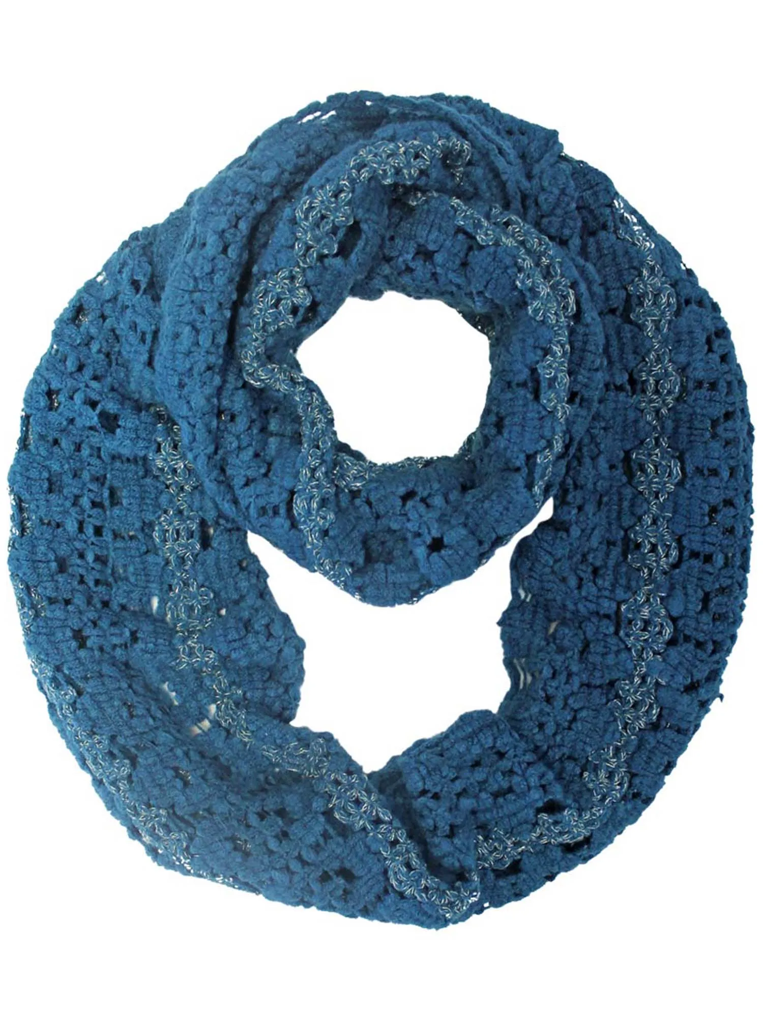 Knit Infinity Scarf With Metallic Accent