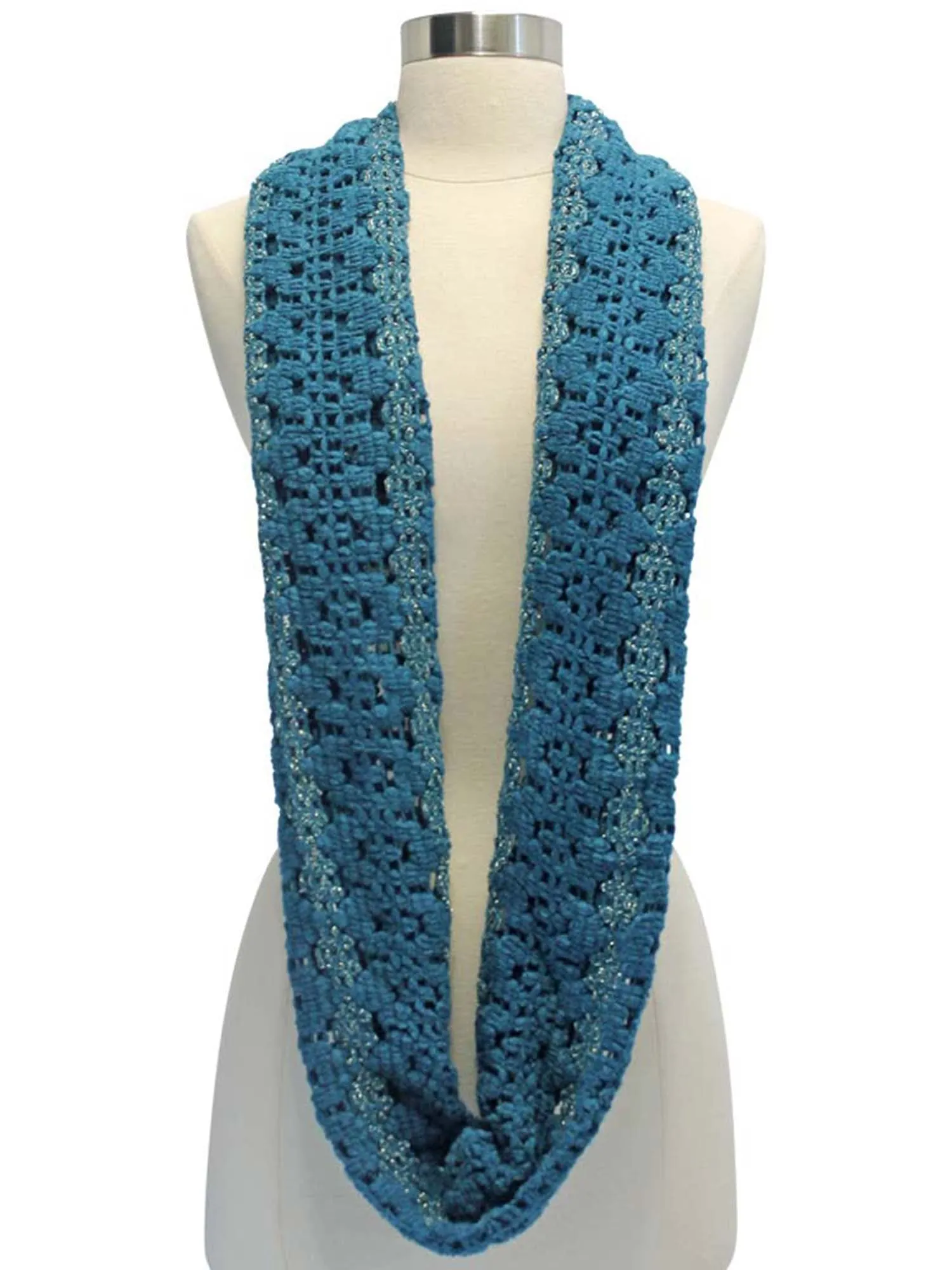 Knit Infinity Scarf With Metallic Accent