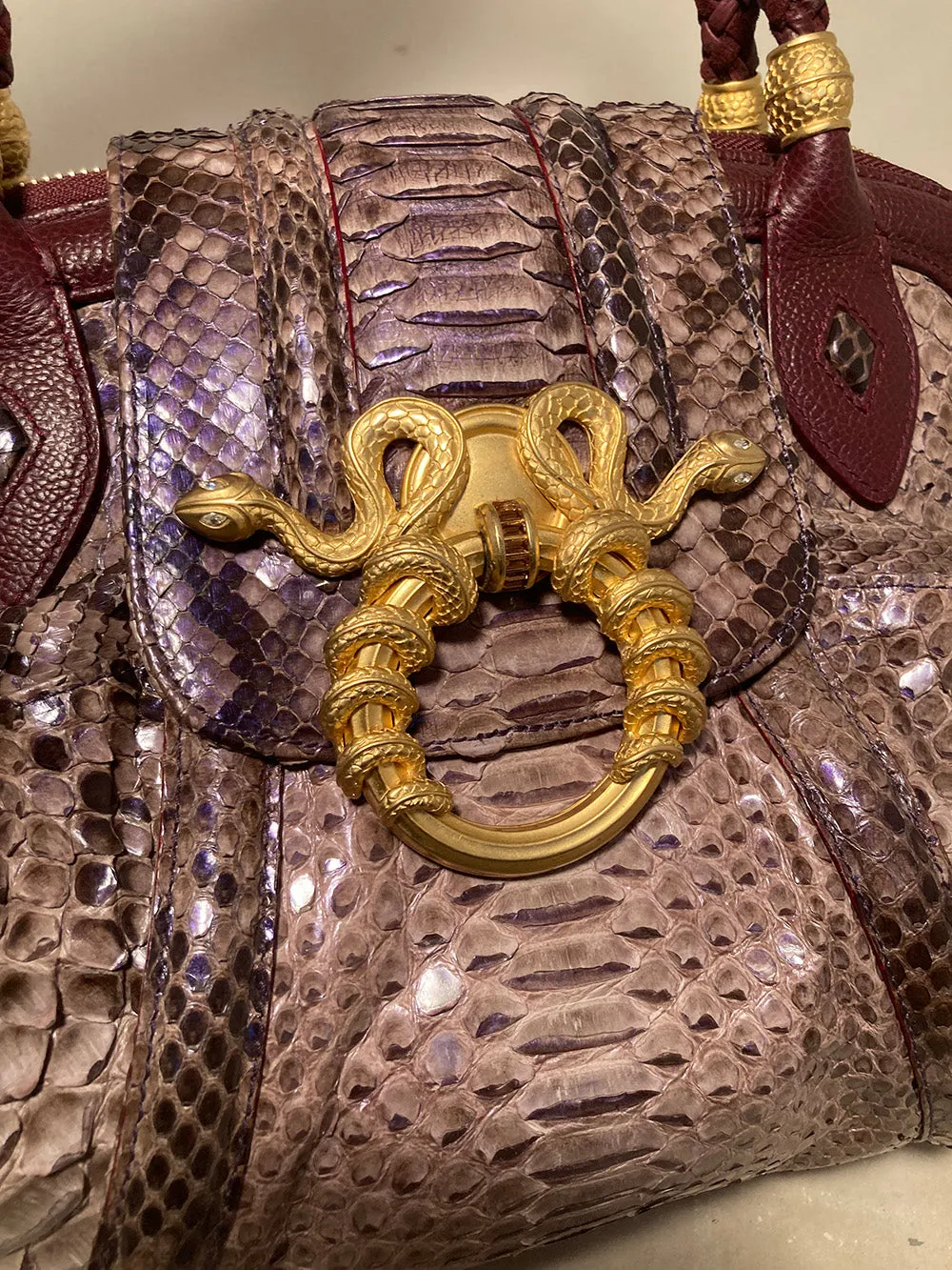 Limited Edition Judith Leiber Rachel Zoe Python Medusa Bag