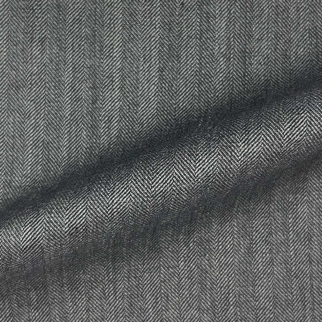 Medium Grey Herringbone With Comfort Stretch