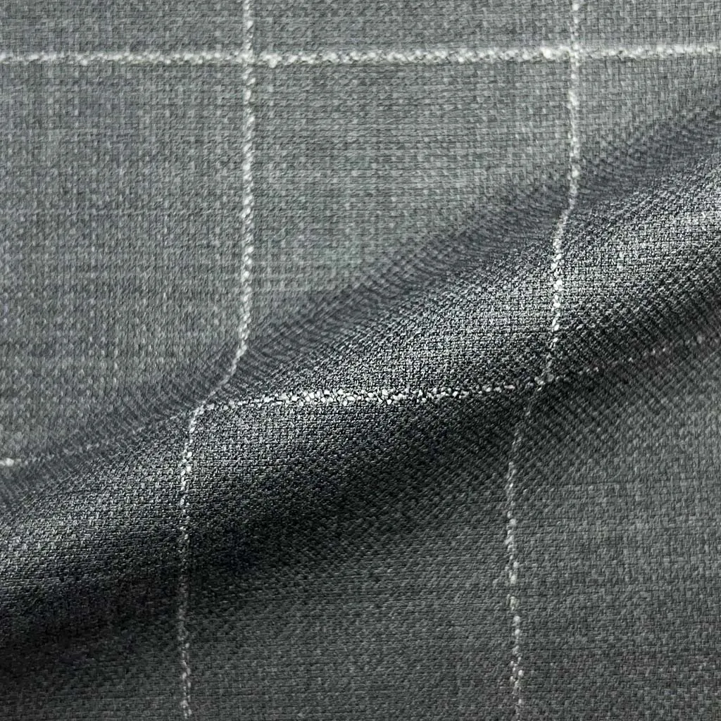 Medium Grey Windowpane With Comfort Stretch