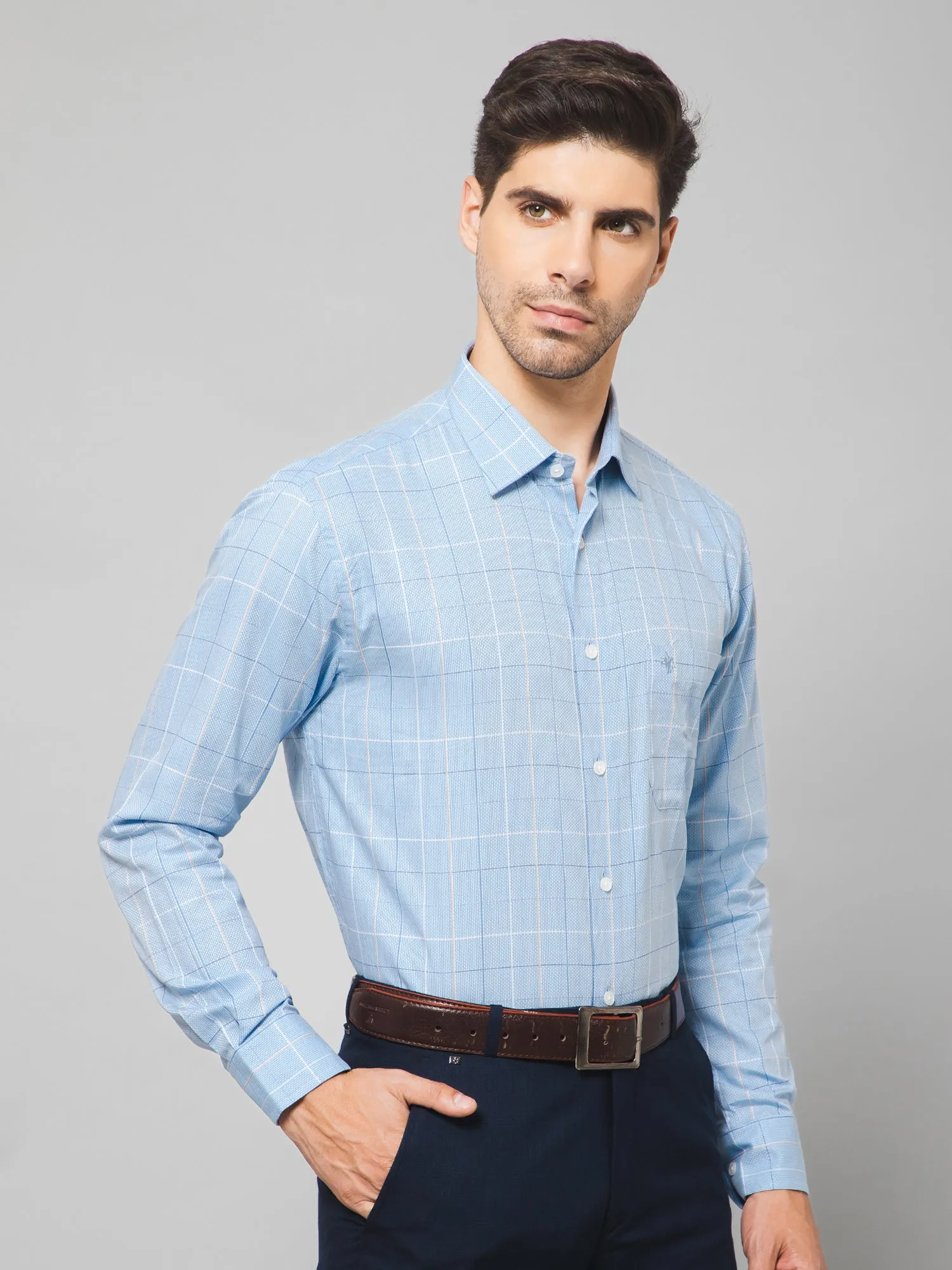 Men Sky Blue Shirt