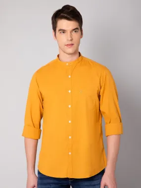 Men's Golden Casual Plain Full Sleeve Shirt