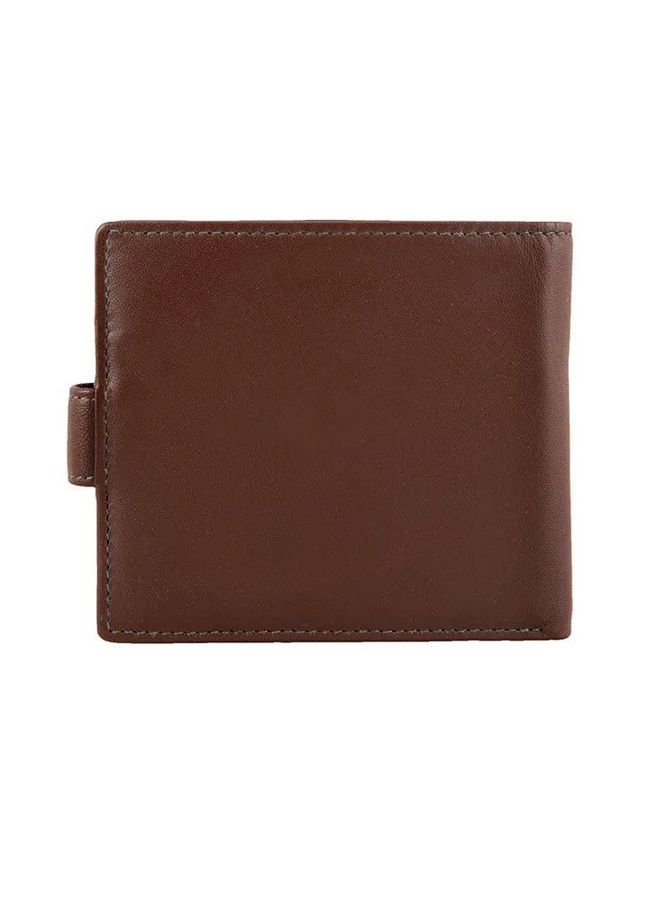 Men's Smooth Nappa Leather Bifold Wallet with RFID Blocking and Coin Purse