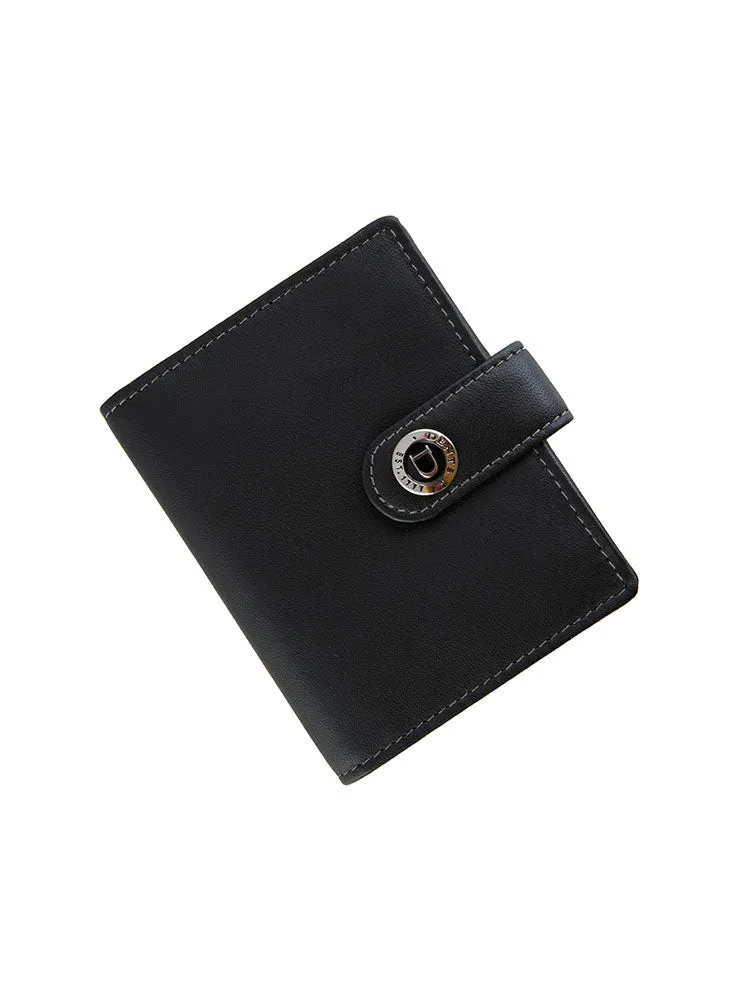 Men's Smooth Nappa Leather Business Card Holder with RFID Blocking and Tab