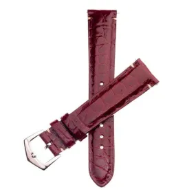 Millenium Burgundy Alligator Minimal Stitches Watch Strap