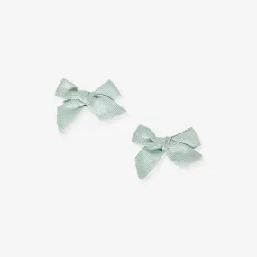 Mint Sparkle Mini Bow Hair Clips