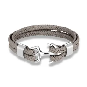 Nardo Grey Braided Leather Bracelet