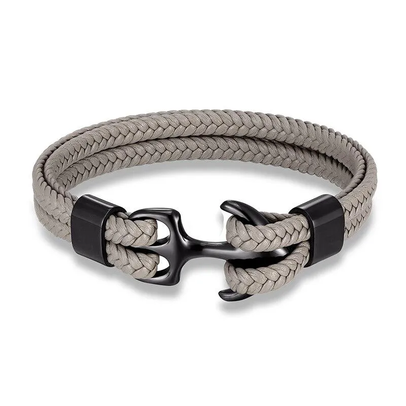 Nardo Grey Braided Leather Bracelet